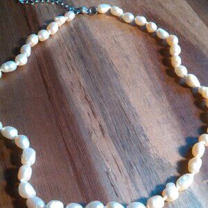Peach Freshwater Pearl Stainless Steel Necklace